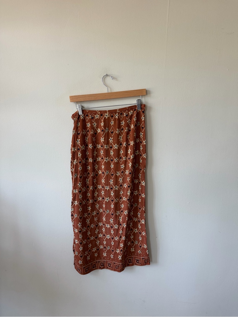 Vintage Sigrid Olsen Embroidered Rust Floral Midi Skirt - Picture 8 of 8